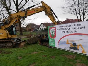 Spatenstich Neubau KiTa und Sporthalle Rehren